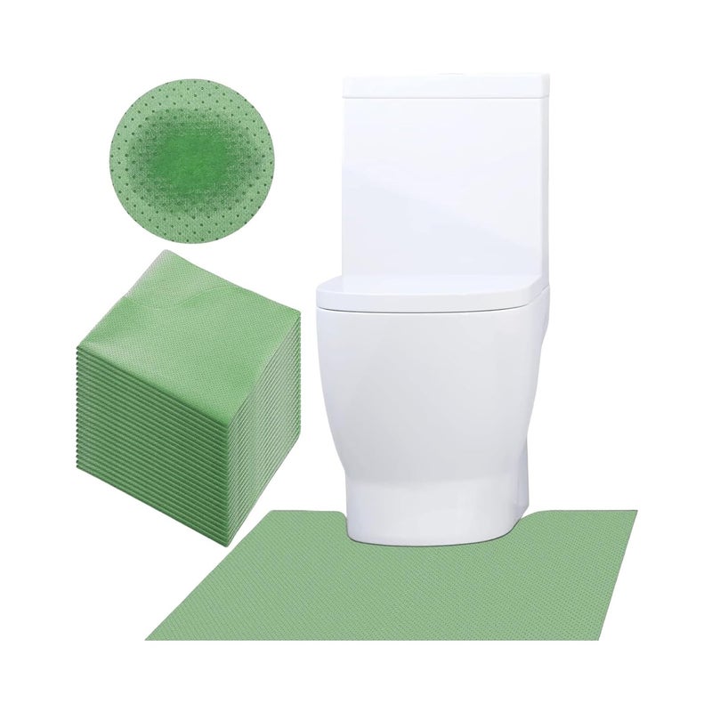 SYMHHA Green Disposable Toilet Mats for Clean and Hygienic Bathroom,Upgraded Disposable Toilet Mat for Children& Adults,Super Absorbent Toilet Floor mats, Non-Slip, U-Shape Potty Training-25 Pack,24" x 22" - Image 1